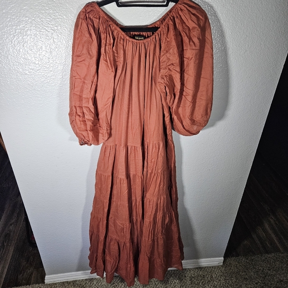 Erika Pena Tiered Off-The-Shoulder Maxi Dress Size XS/S - Picture 3 of 12